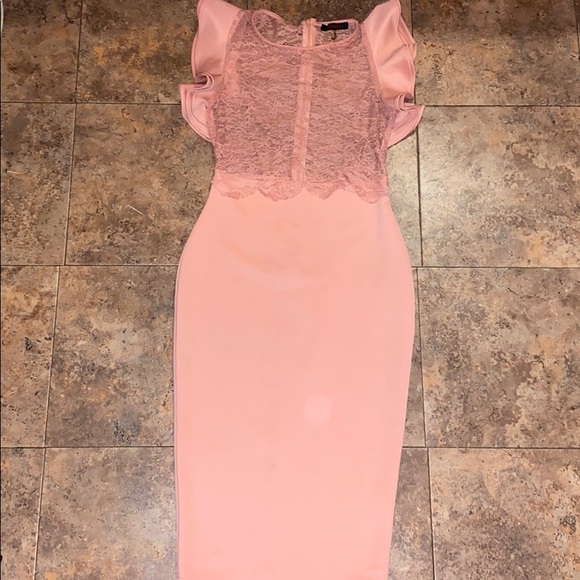 Dresses & Skirts - Pink half lace dress size small